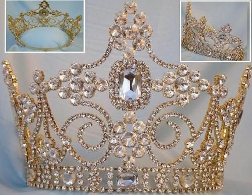 Corona DORADA ajustable de Cristal UNISEX para Rey o Reina